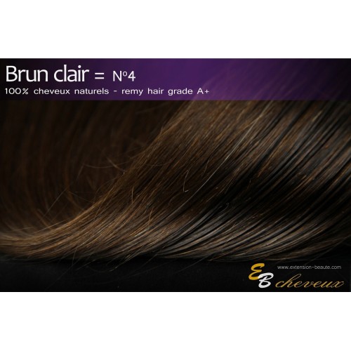 Tissage cheveux naturels lisse Brun clair N°4