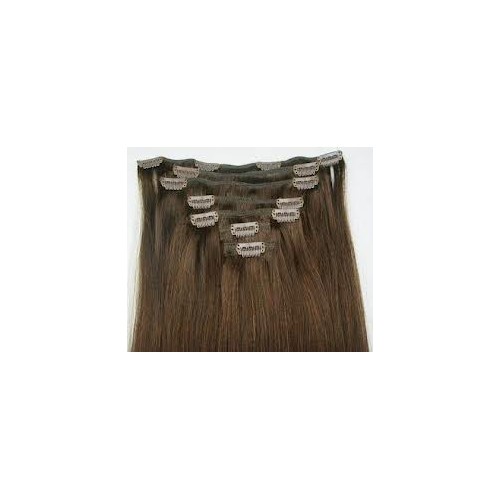 Extension à clips cheveux naturels Brun clair N°4