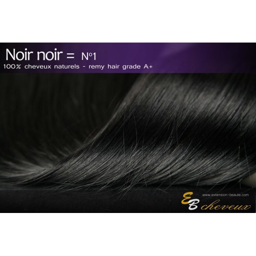 Extension à clips cheveux naturels Noir noir N°1